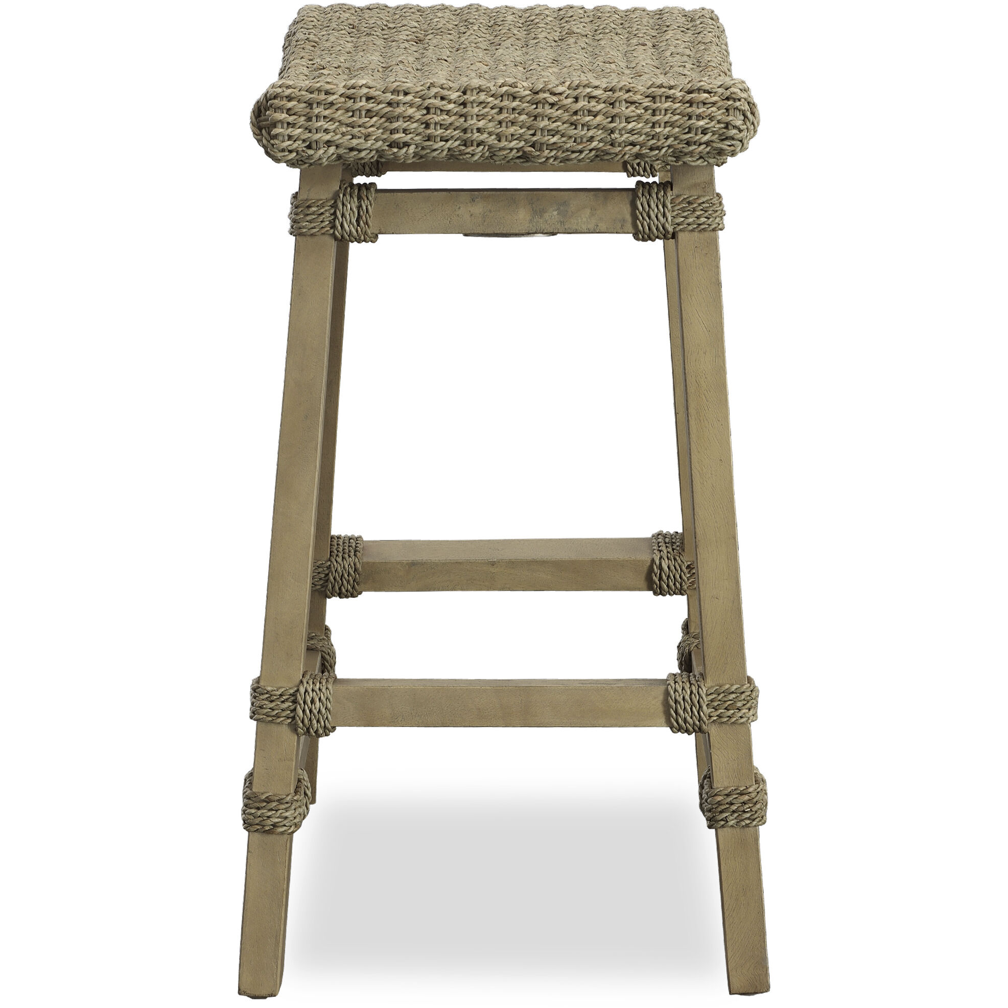 Everglade 26.5 inch Mango Wood with Sea Grass and Rattan Counter Stool