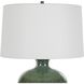 Nataly 26 inch 150.00 watt Crackled Aged Green Glaze and Antique Brass Table Lamp Portable Light