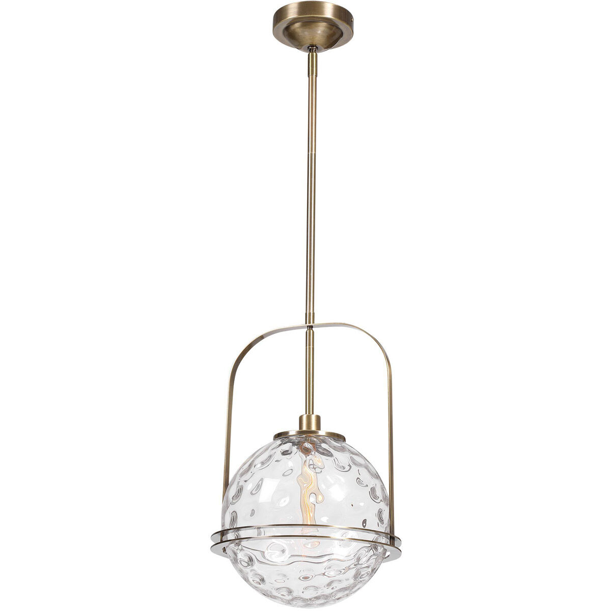 Mimas 1 Light 13 inch Antique Brass Pendant Ceiling Light