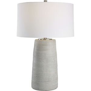 Mountainscape 28 inch 150.00 watt Neutral Off-White and Gray with Brushed Nickel Table Lamp Portable Light