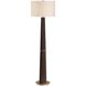 Forage 62.5 inch 150 watt Dark Oak Stained Wood and Antique Brass Floor Lamp Portable Light