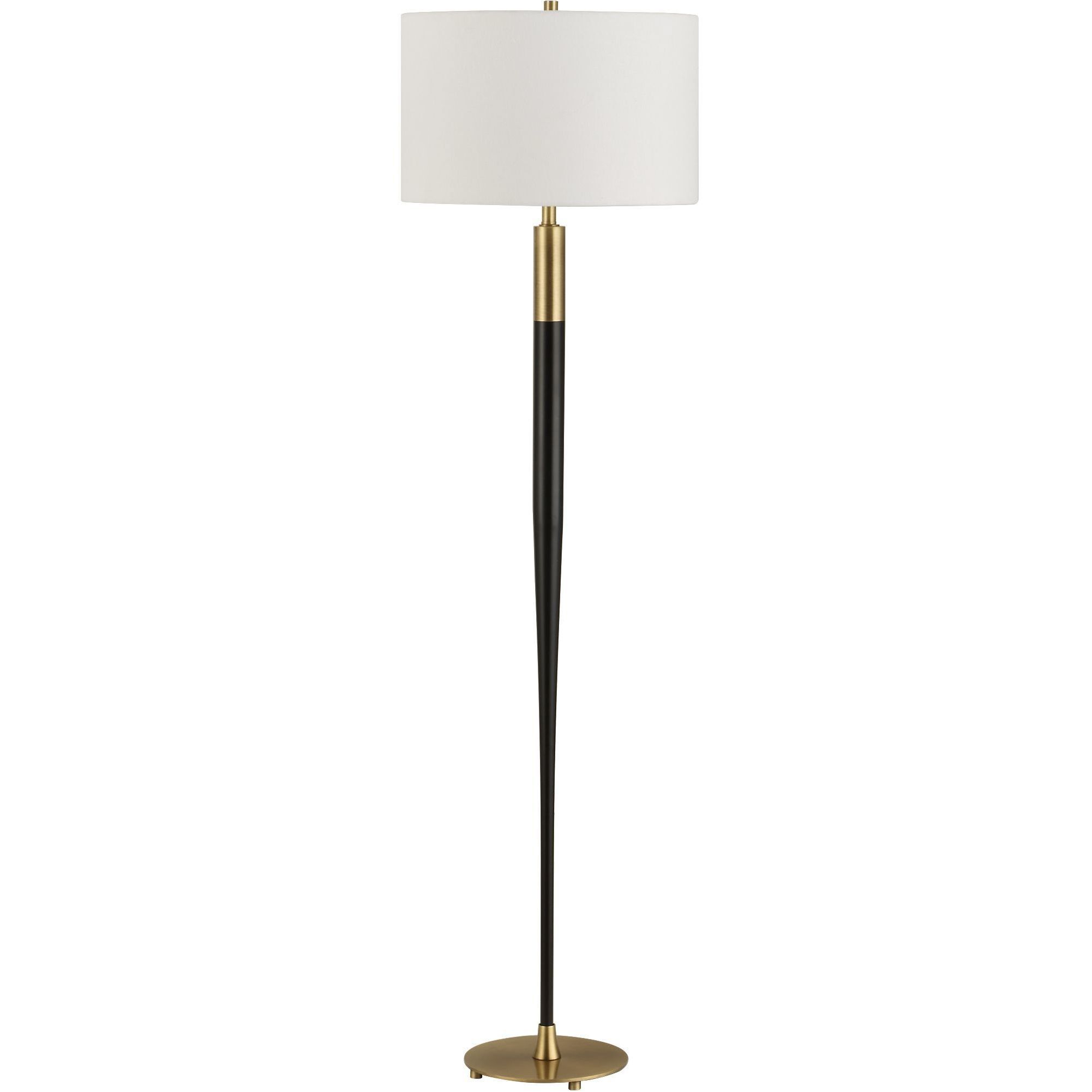 Stowe 66.25 inch 150.00 watt Satin Black and Brass Floor Lamp Portable Light