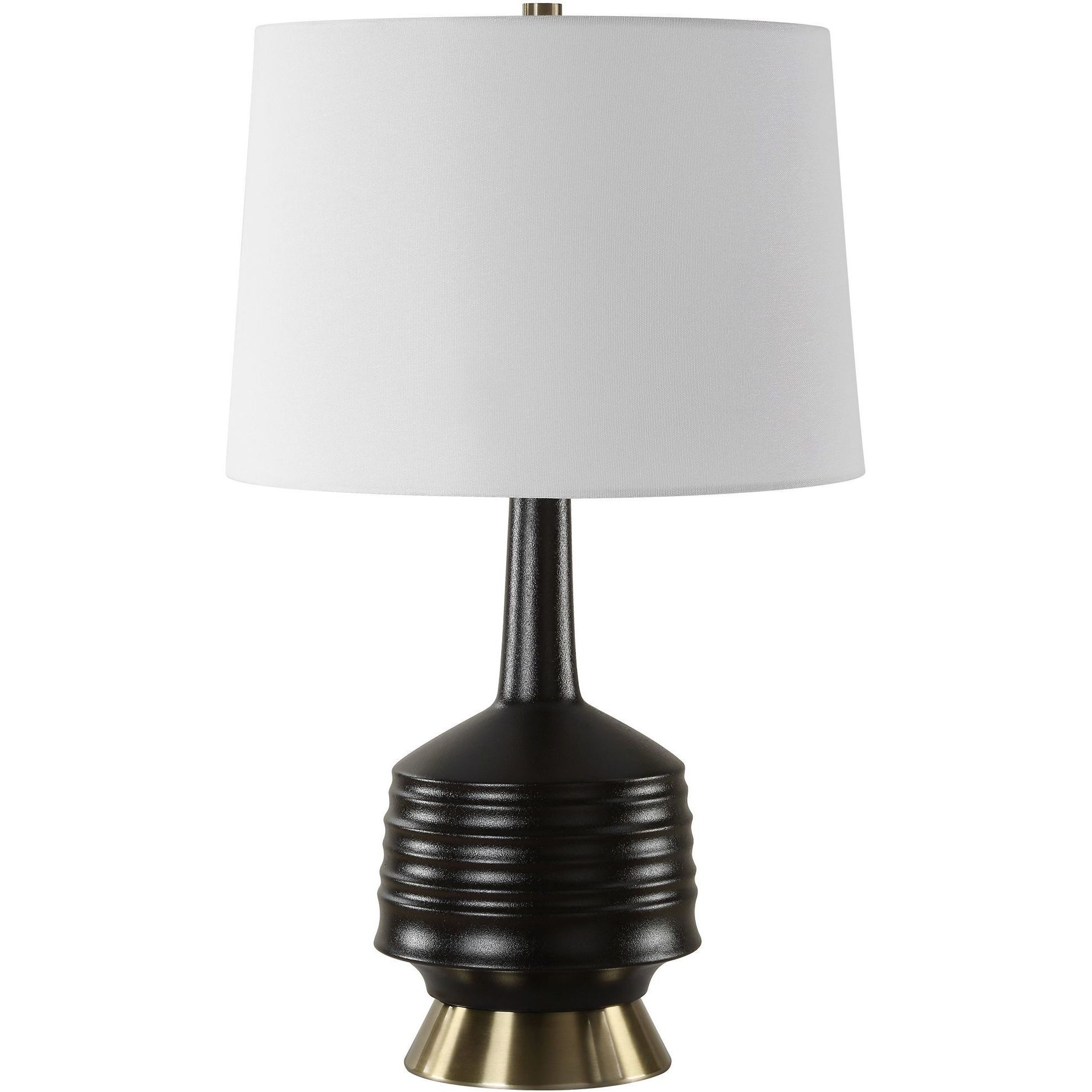 Foster 26 inch 150.00 watt Textured Black Glaze and Antique Brass Table Lamp Portable Light