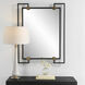 Ivey 42 X 32.5 inch Black and Antiqued Brushed Gold Mirror