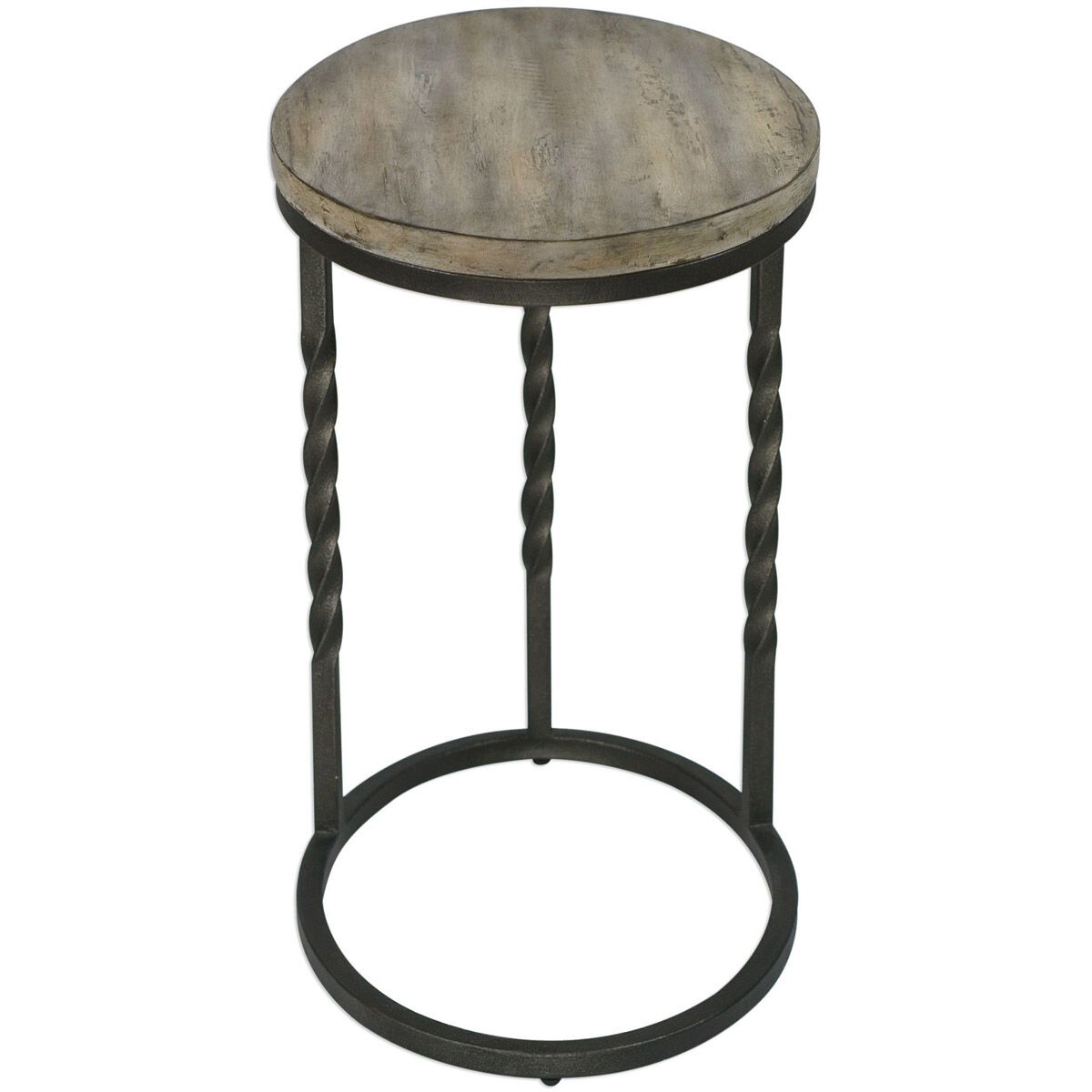 Tauret 23 X 20 inch Textured Aged Steel and Weathered Ivory Side Table