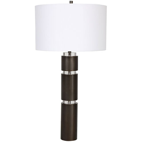 Jefferson 33 inch 150.00 watt Dark Bronze and Crystal Table Lamp Portable Light