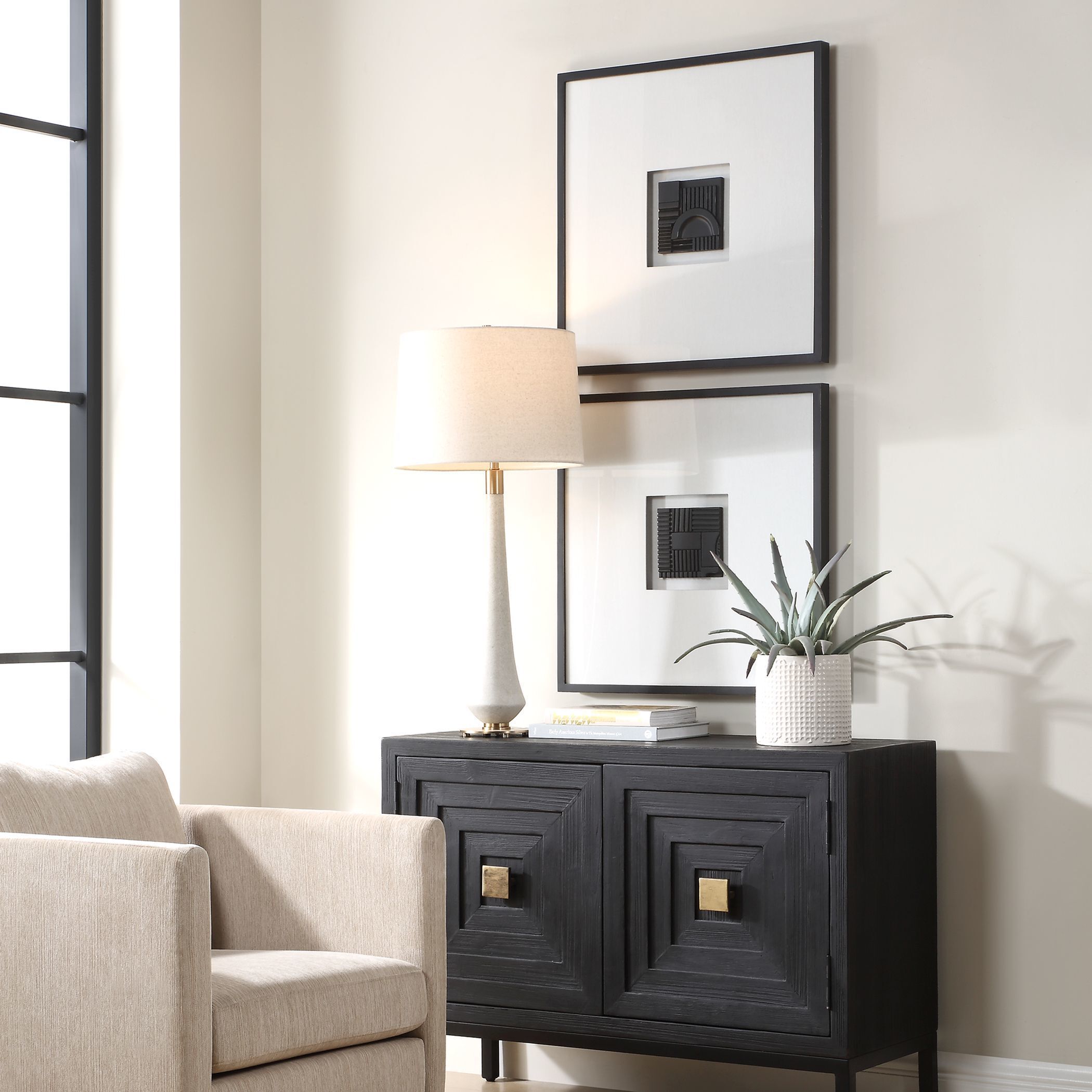 Origins Shadow Dark Bronze and and Satin Black Shadow Boxes, Set of 2