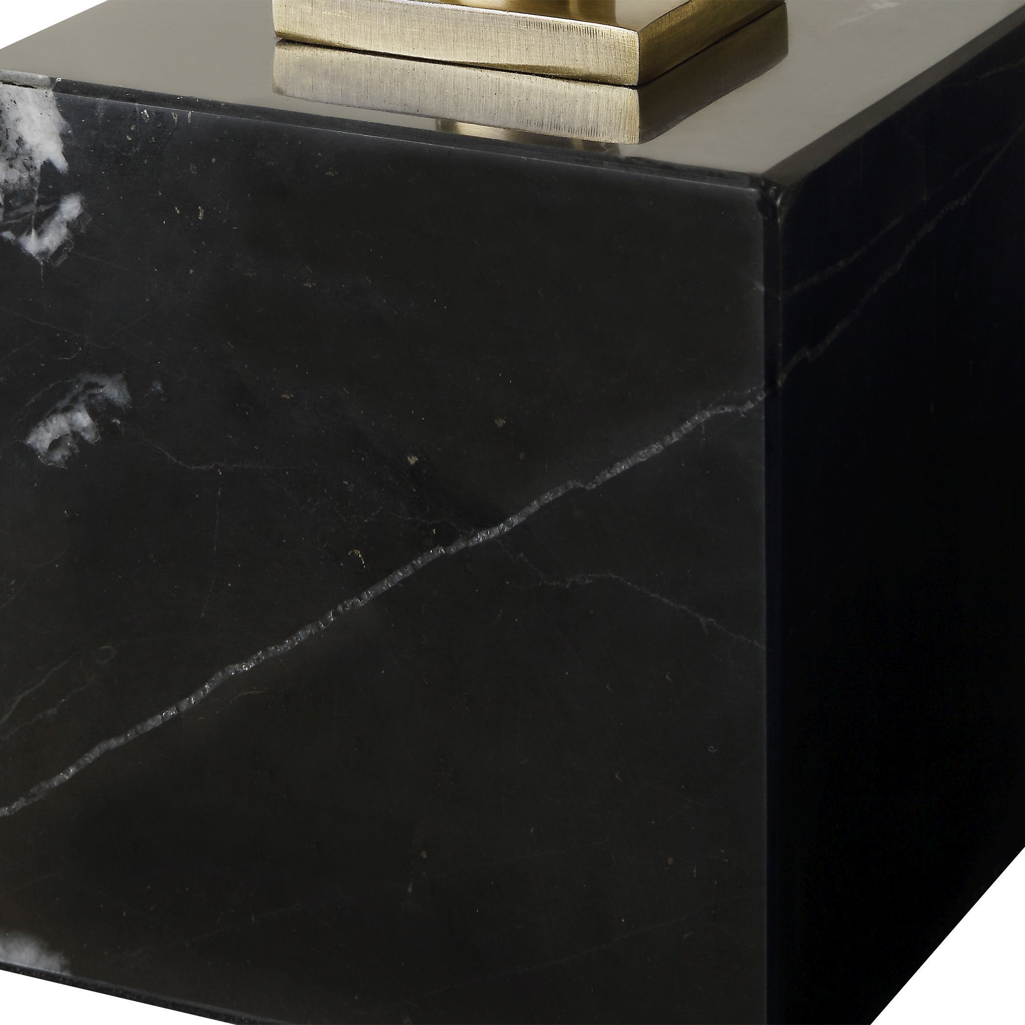 Suranne 32.5 inch 150.00 watt Antique Brass and Black Marble Table Lamp Portable Light