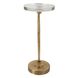Waveney 24 X 12 inch Antique Brass with Bronze Accents and Crystal Drink Table
