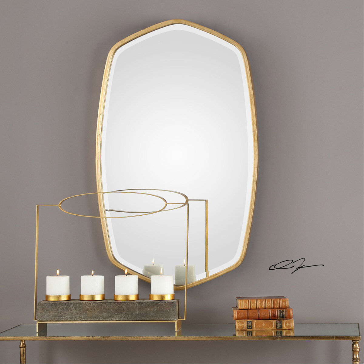 Duronia 36 X 22 inch Antiqued Gold Mirror