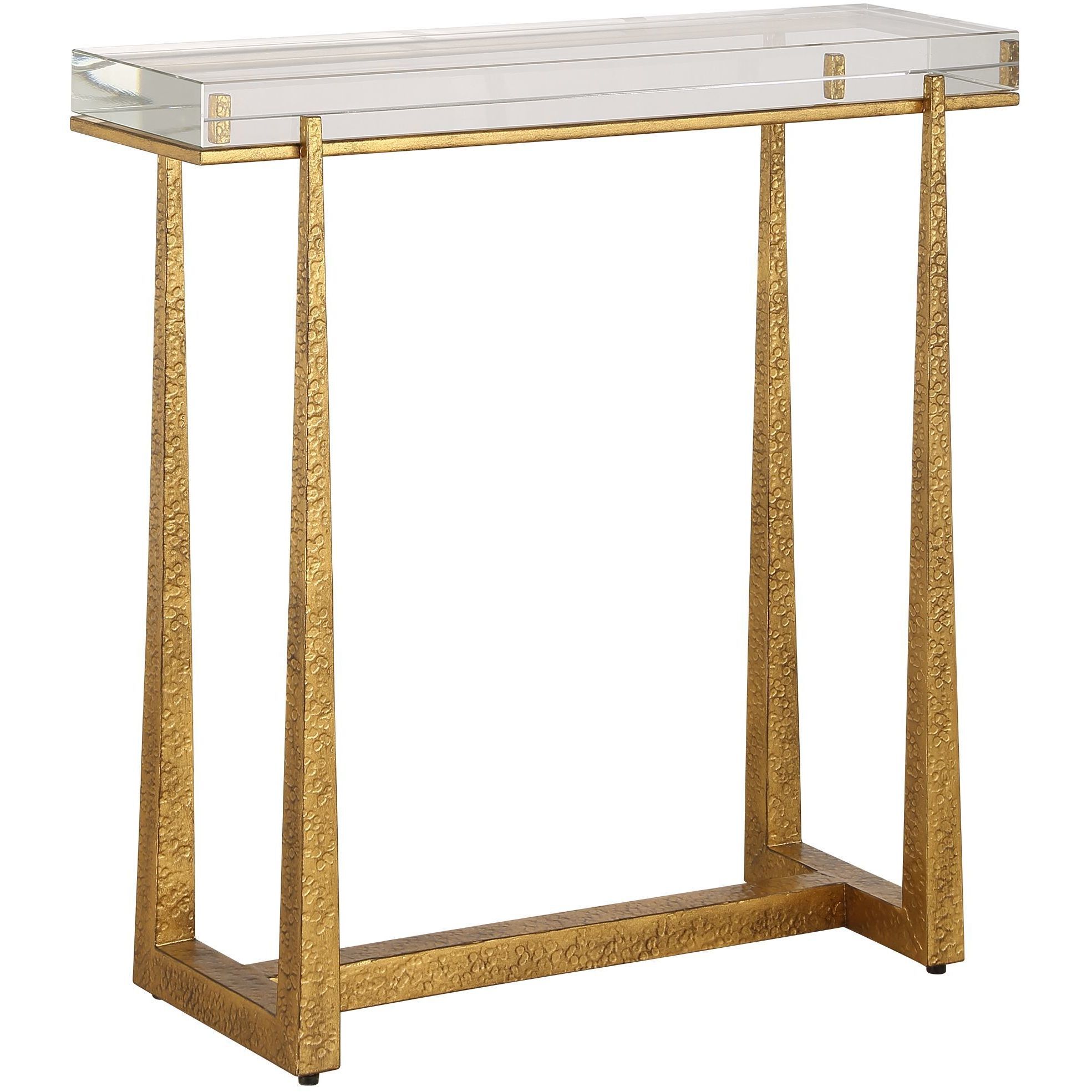 Midas 24 X 24 inch Antique Gold and Crystal Accent Table