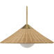 Phuvinh 1 Light 20 inch Natural Rattan and Antique Brass Pendant Ceiling Light