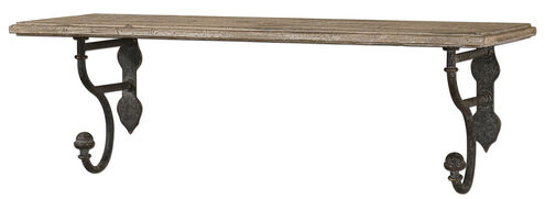 Gualdo 28 inch Aged Wood Wall Mounted Shelf