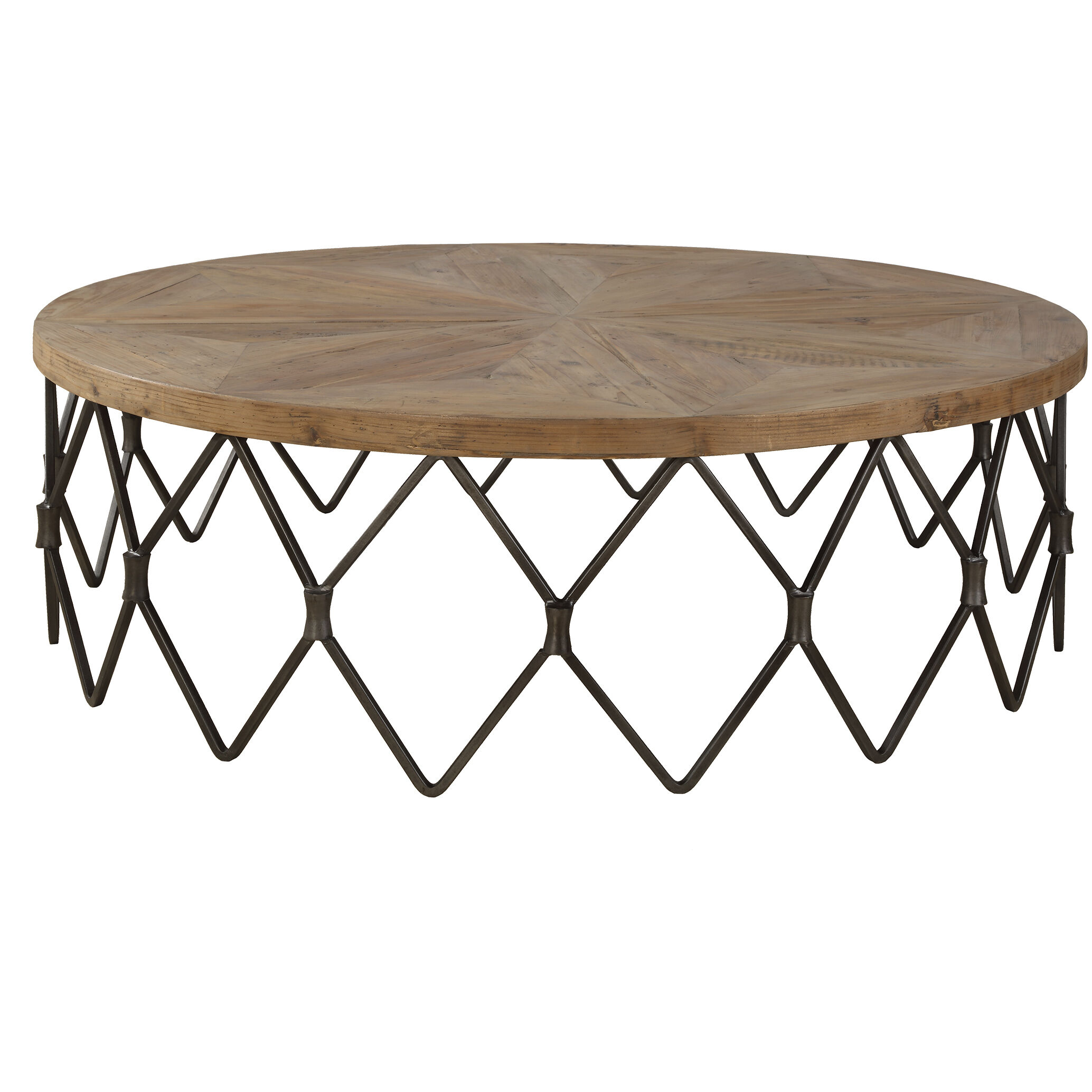 Chain Reaction 54 X 17 inch Reclaimed Wood and Aged Iron Coffee Table