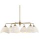 Biddeford 6 Light 36 inch Brushed Matte Gold Pendant Ceiling Light