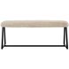 Taupo Beige Faux Sheepskin and Matte Black Bench