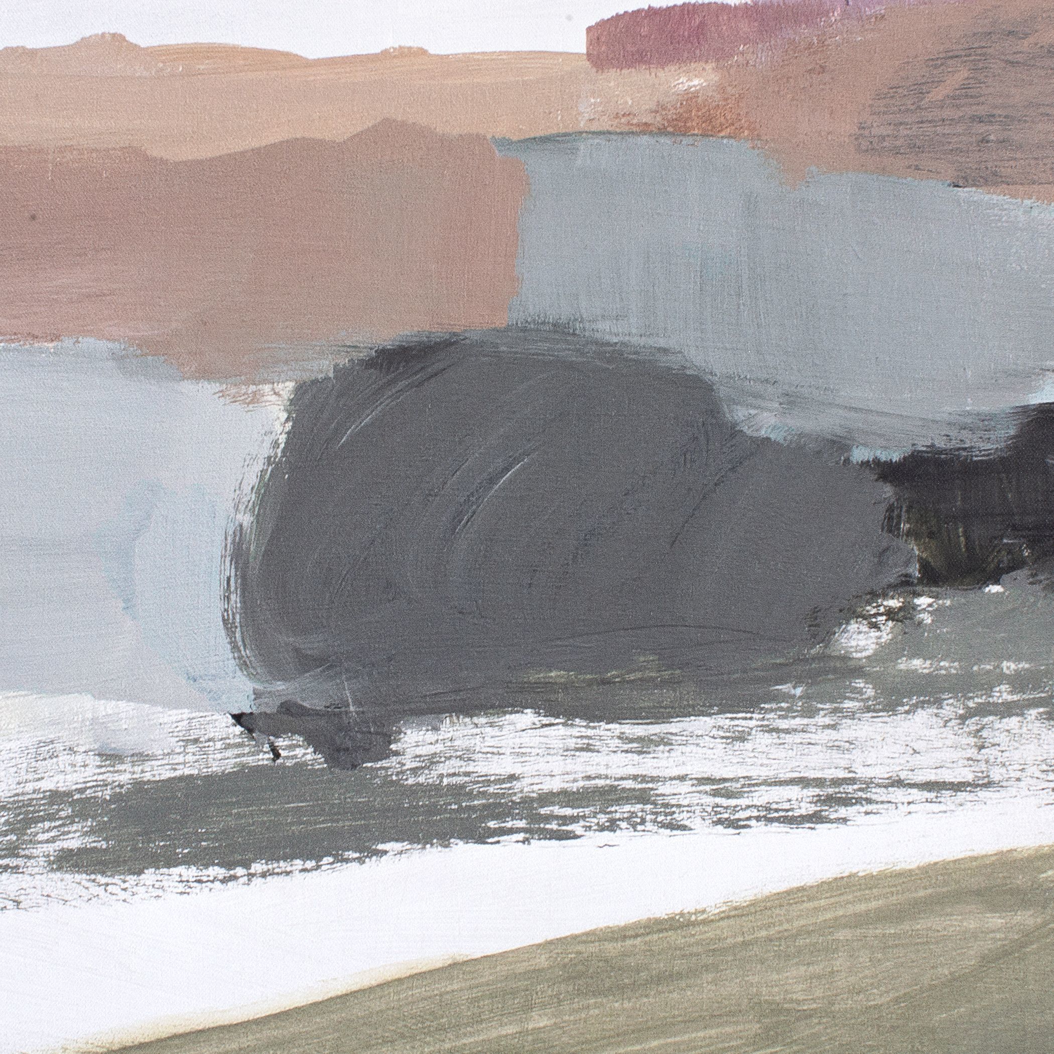 Westward Gray and Dusty Rose and Warm Brown and Sage Green Framed Landscape Art