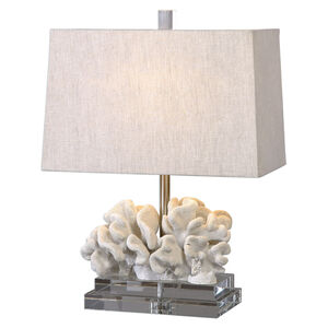 Coral 22 inch 100 watt Taupe Ivory Table Lamp Portable Light