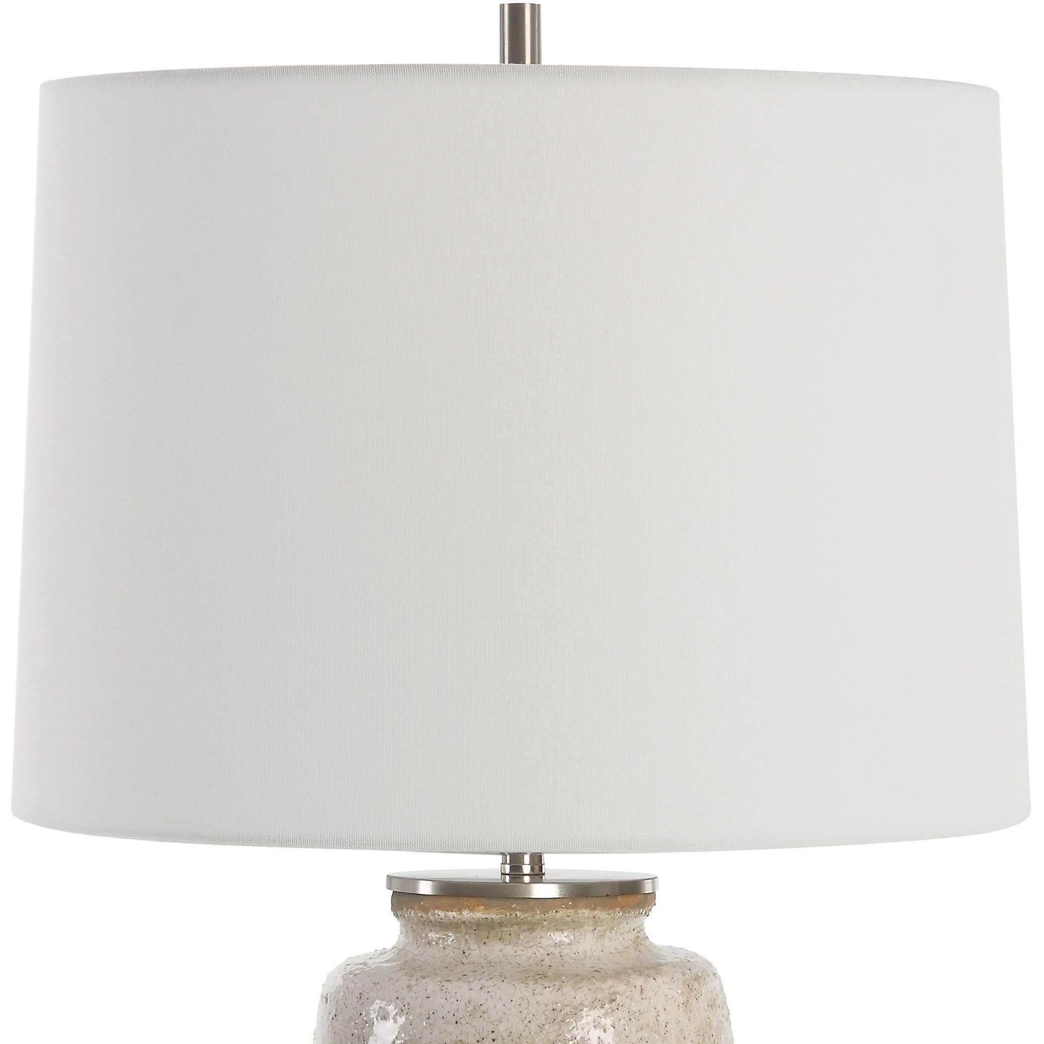 Medan 22.25 inch 150.00 watt Taupe and Dove Gray Glaze with Brushed Nickel Table Lamp Portable Light