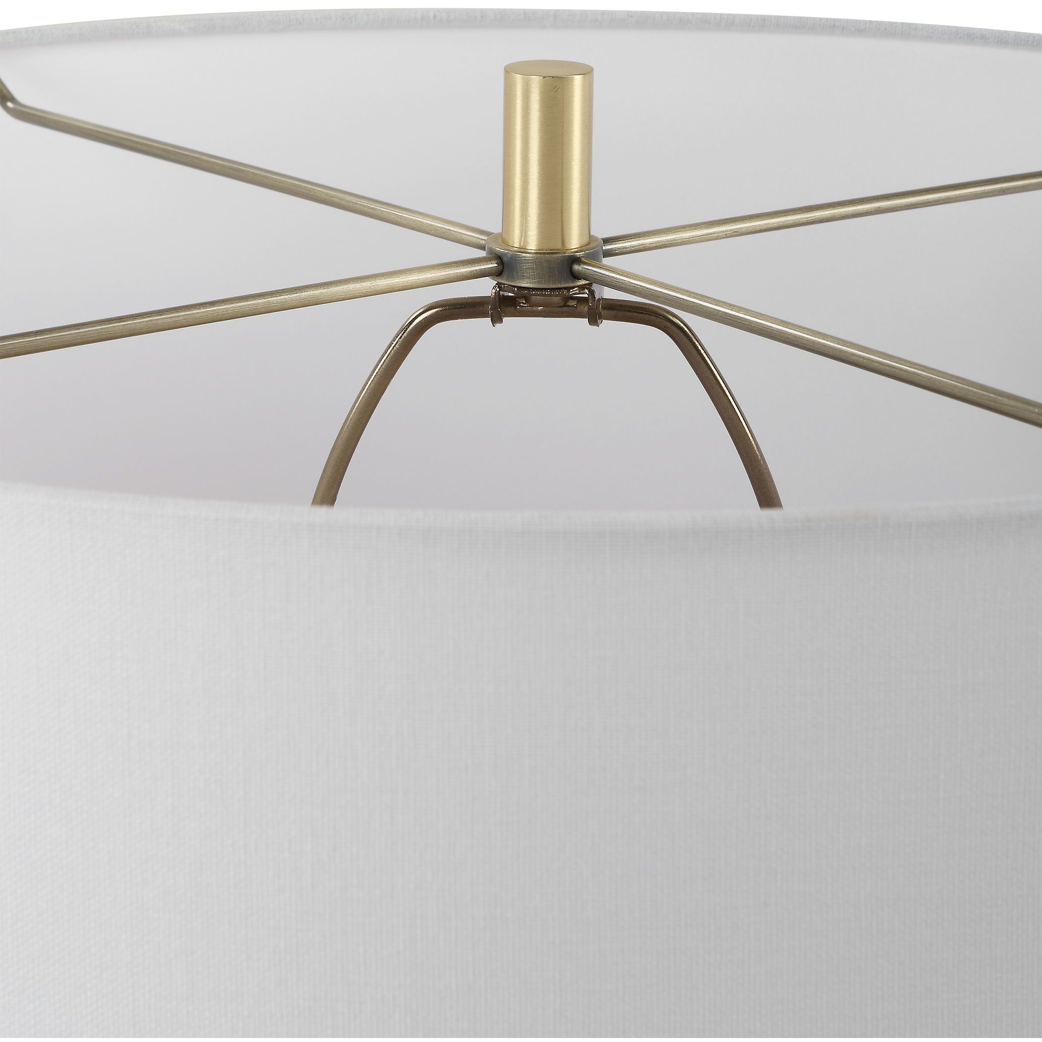 Saylor 27.5 inch 150.00 watt Satin White Glaze with Brass and Crystal Table Lamp Portable Light