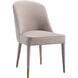 Brie Champagne Velvet and Brushed Brass Armless Chairs, Set of 2