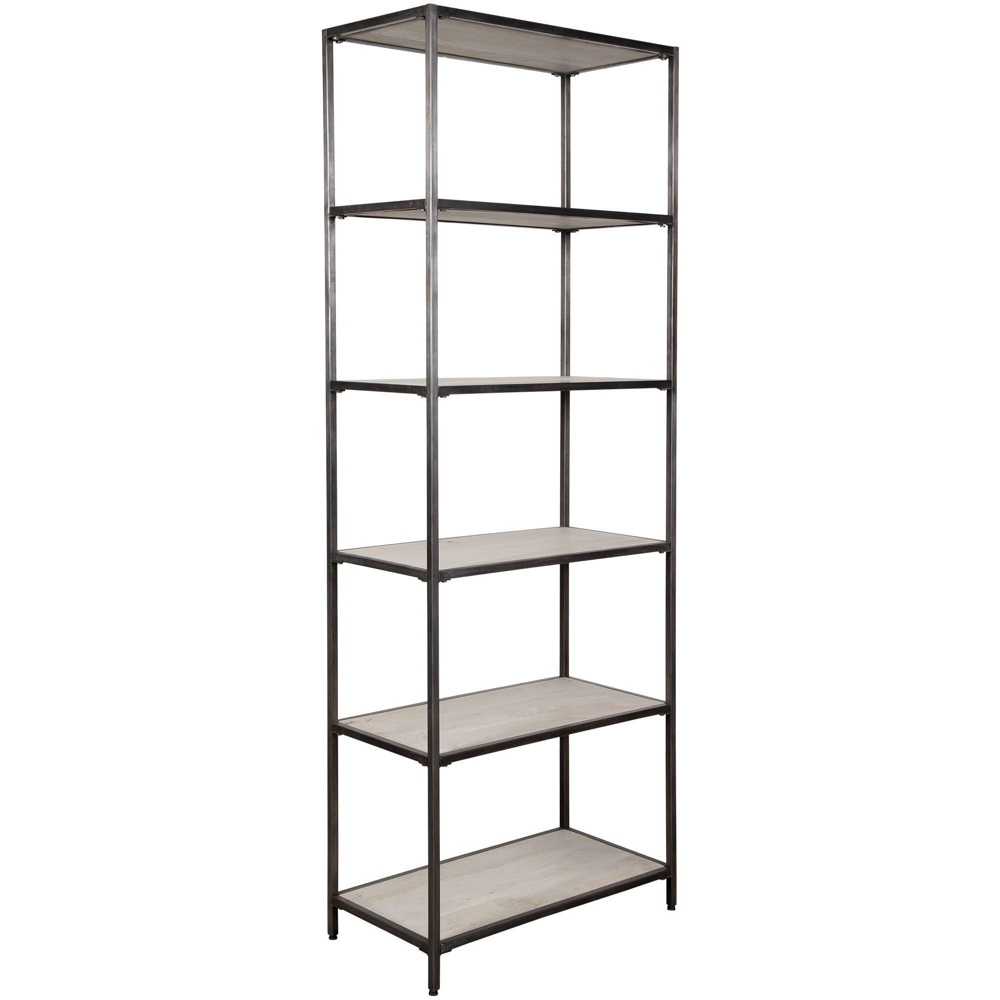 Baldwin 87 X 31 inch Gunmetal and White Washed Mango Wood Etagere
