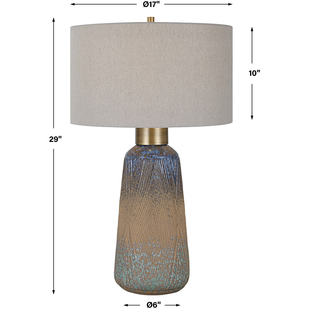 Western Sky 29 inch 150.00 watt Blue-Green with Indigo and Golden Rust Table Lamp Portable Light