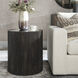 Sequoia 25 X 22 inch Rustic Dark Walnut and Natural Woodgrain Texture Mirrored Drum Table