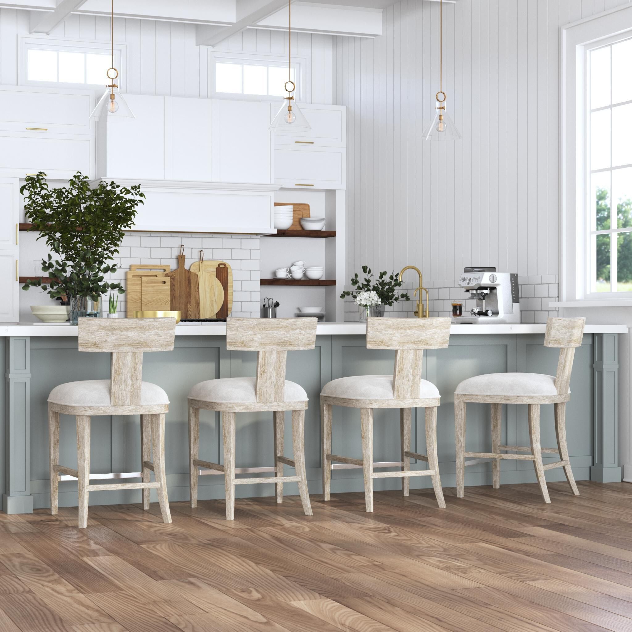 Whitewashed bar hotsell stools