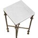 Penelope 24 X 12 inch White Marble and Antique Brass Accent Table