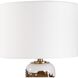 Ararat 24 inch 150 watt White And Brown with Antique Brass Table Lamp Portable Light