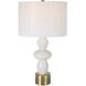 Architect 29.25 inch 150 watt Ivory Gloss Glaze and Antique Brushed Brass Table Lamp Portable Light