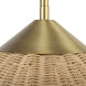 Phuvinh 1 Light 20 inch Natural Rattan and Antique Brass Pendant Ceiling Light