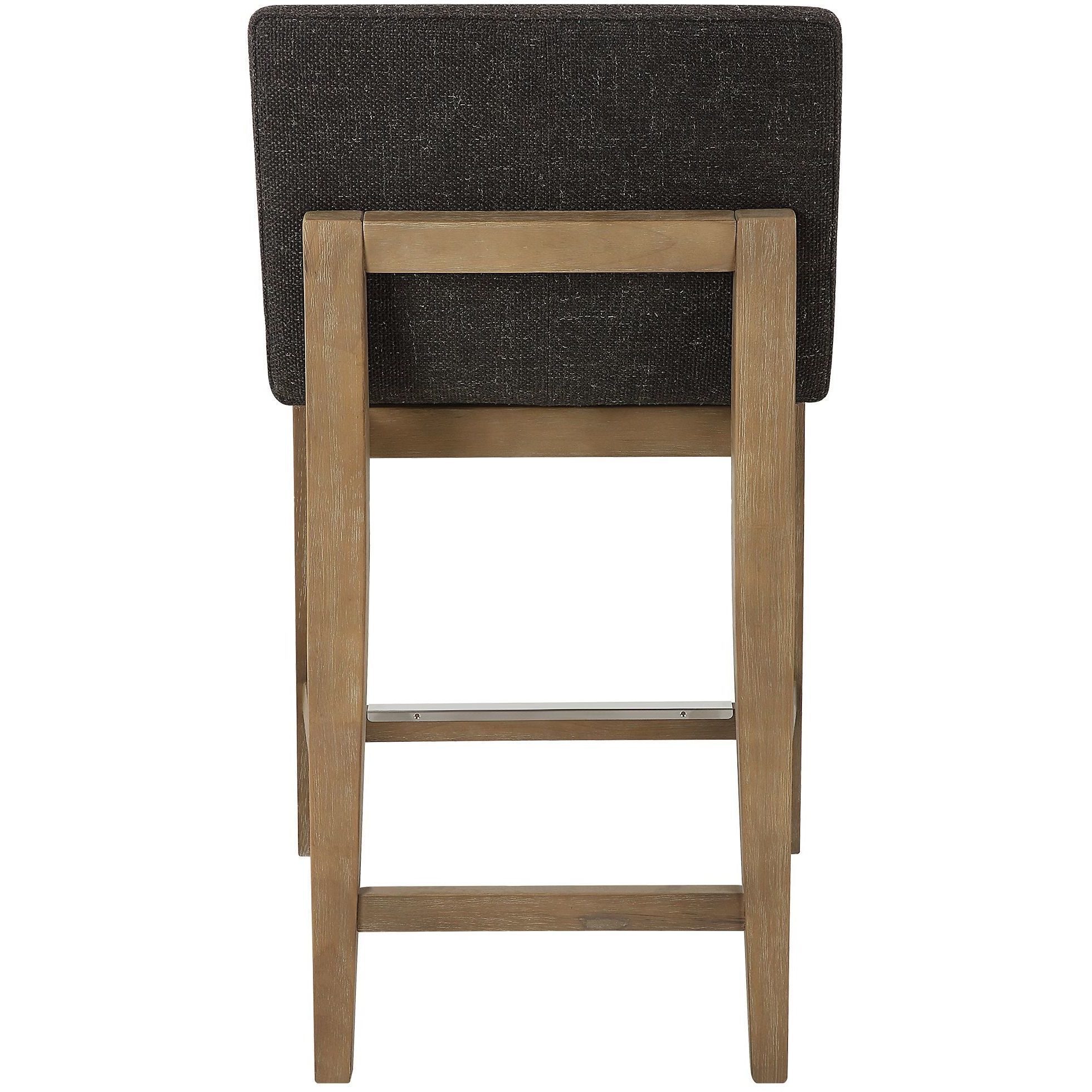 Klemens 38.5 inch Charcoal Brown Fabric and Light Walnut Counter Stool