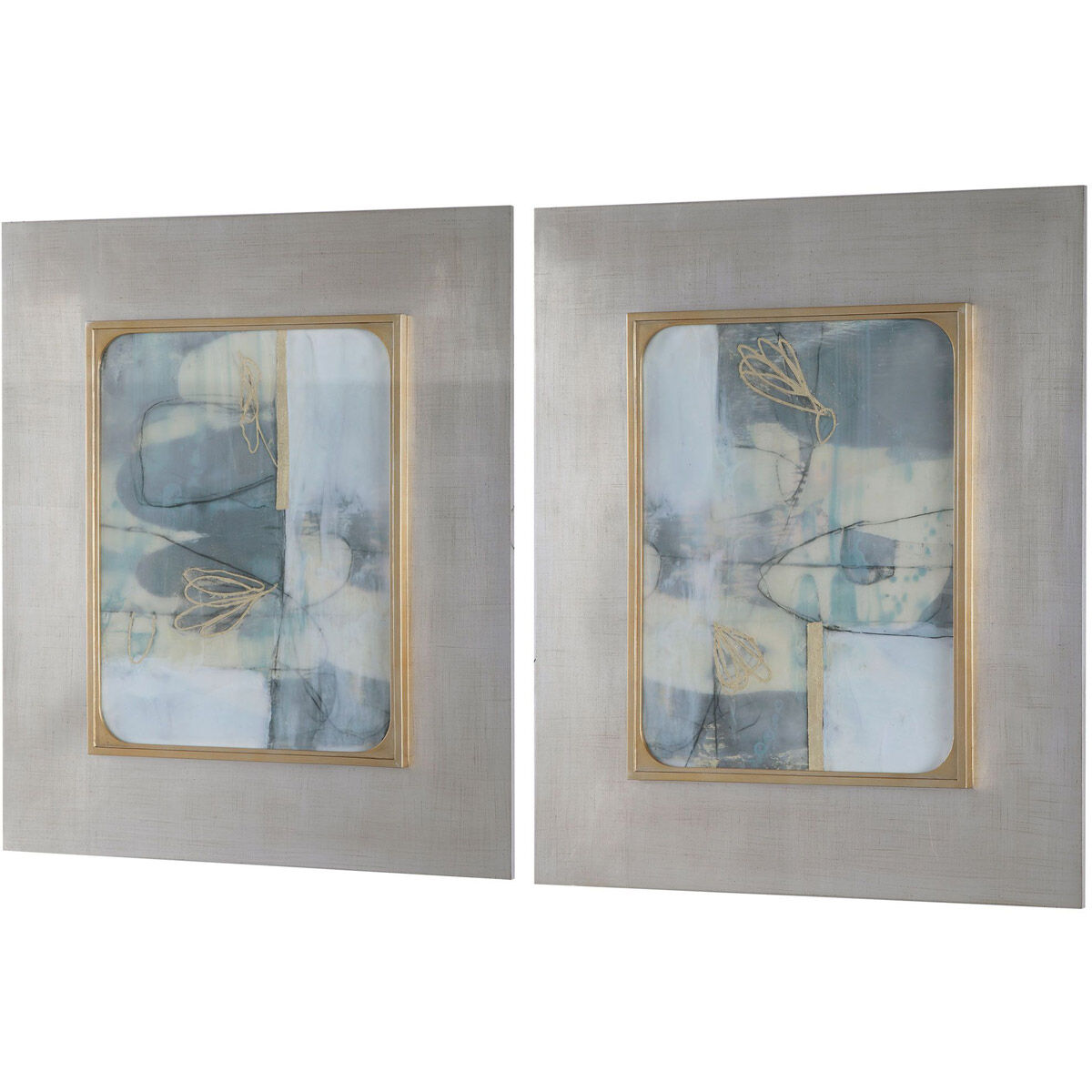 Gilded Whimsy 37 X 31 inch Abstract Prints, Set of 2