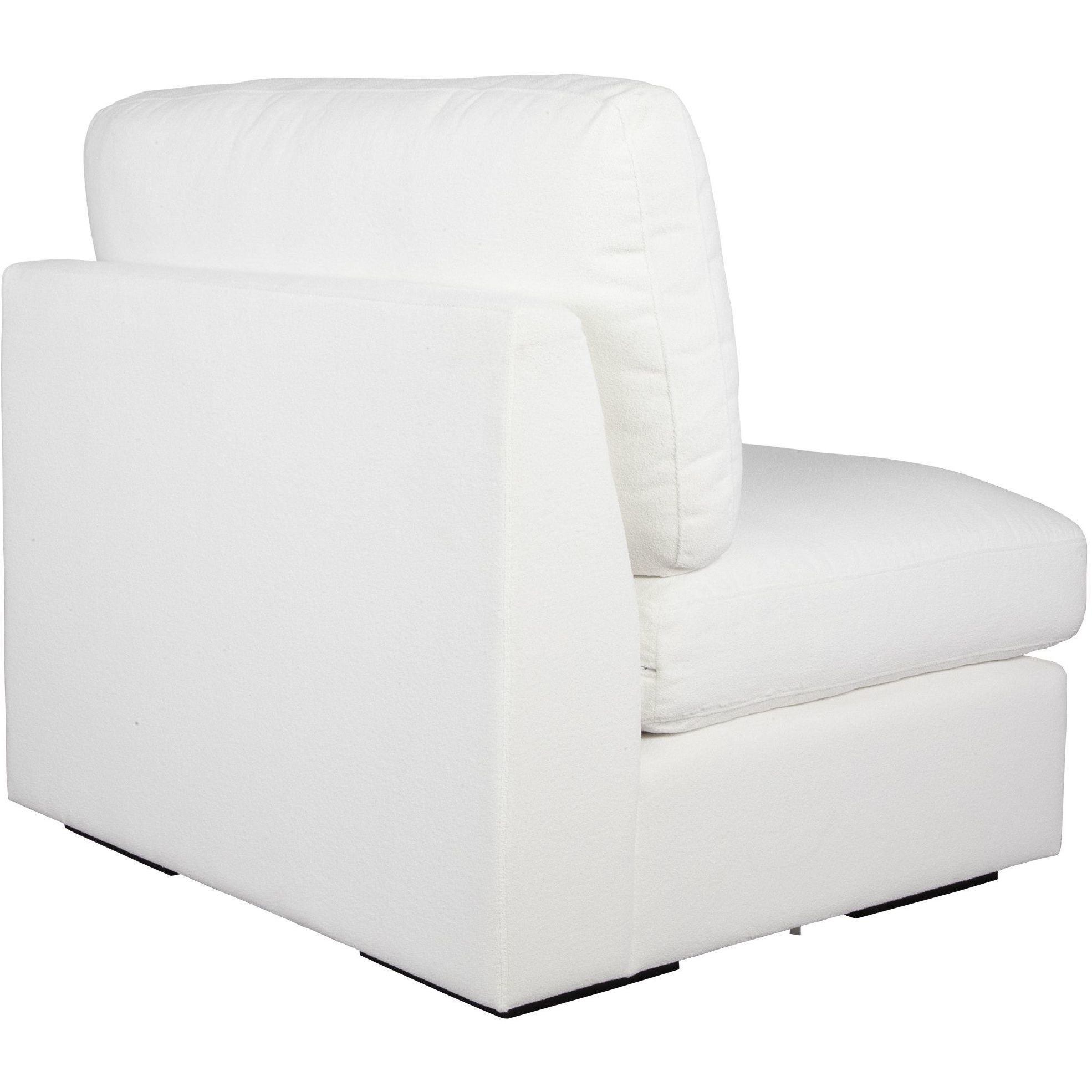 Refuge Arctic White Polyester Sofa, Armless