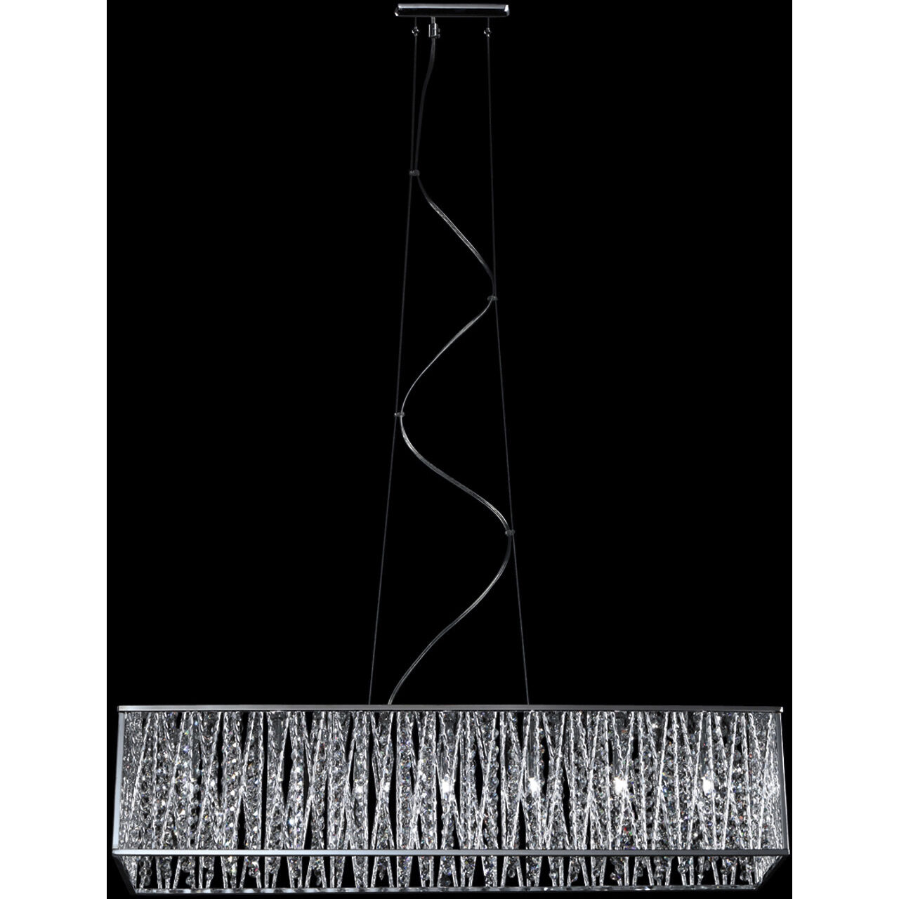 Terra 7 Light 33.75 inch Chrome Linear Chandelier Ceiling Light