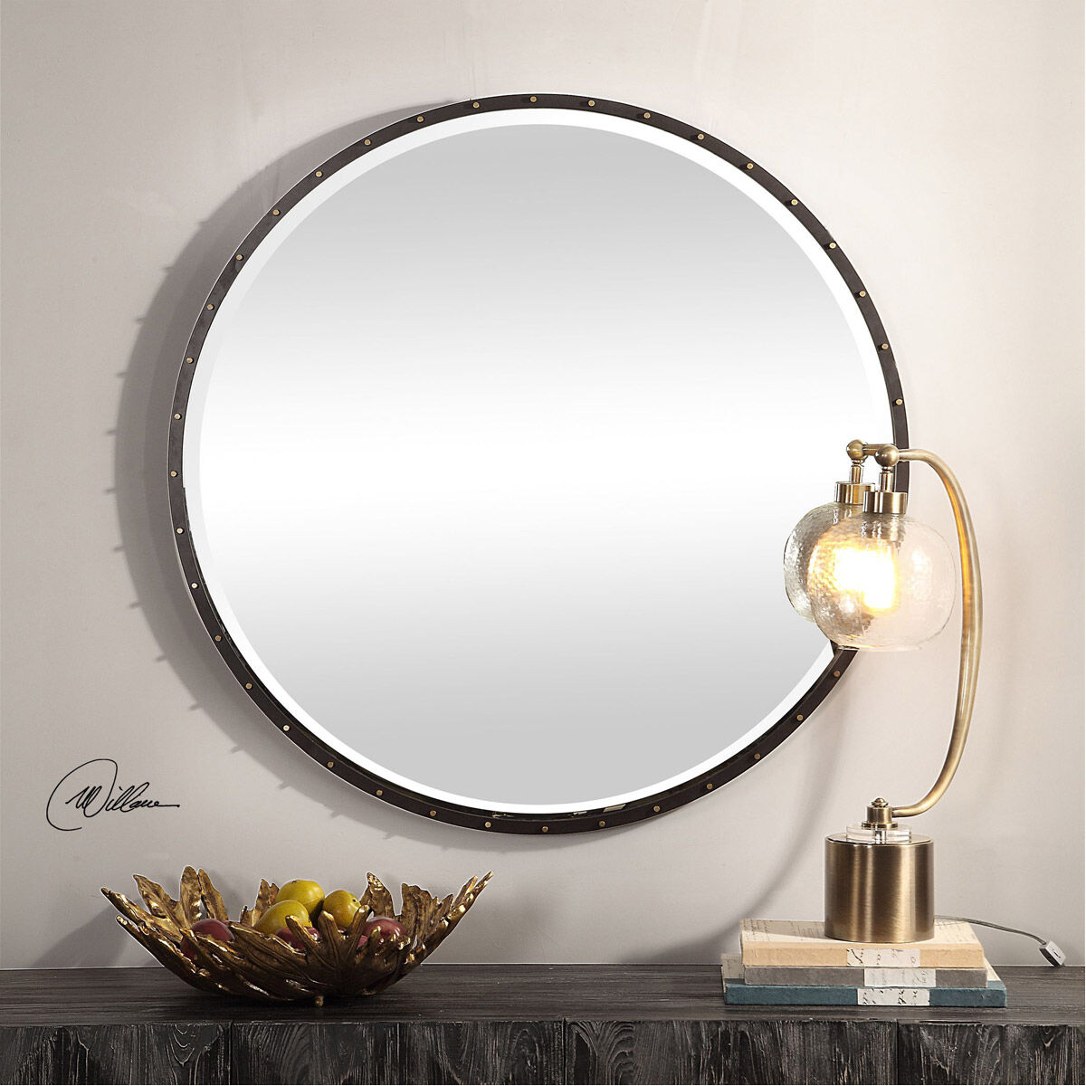 Benedo 42 X 42 inch Rustic Black Wall Mirror