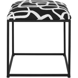 Twists And Turns 19 inch Black and White with Matte Black Accent Stool