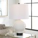 Collar 26 inch 150 watt Gloss White Glaze and Satin Black Table Lamp Portable Light