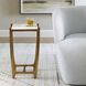Affinity 22 X 12.5 inch Antique Gold and Natural White Marble Accent Table