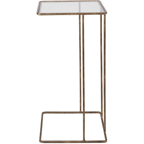 Cadmus 24 X 12 inch Antiqued Gold and Clear Glass Side Table