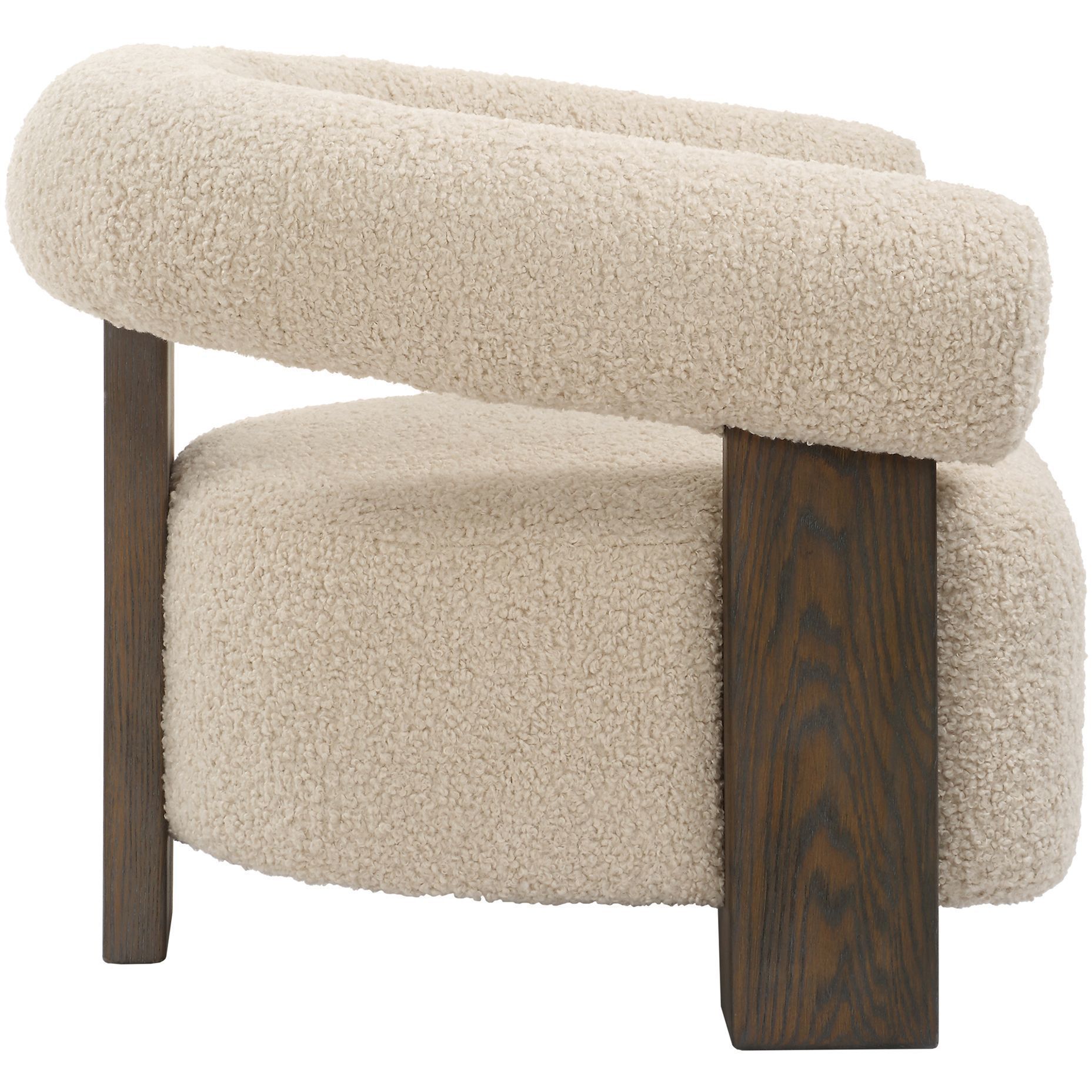 Lennox Dark Walnut and Linen Accent Chair