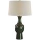 Tennille 31 inch 150 watt Deep Green Glaze and Antique Brass Table Lamp Portable Light