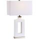 Entry 30 inch 150.00 watt Stark White Glaze with Polished Nickel Details Table Lamp Portable Light