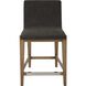 Klemens 38.5 inch Charcoal Brown Fabric and Light Walnut Counter Stool