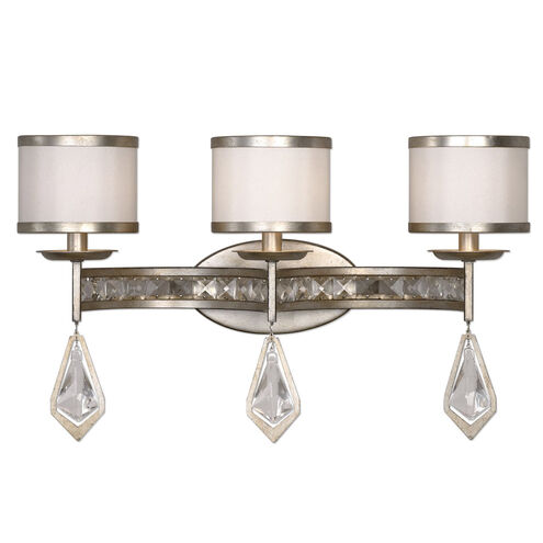 Tamworth 3 Light 22 inch Burnished Silver Champagne Leaf Bath Light Wall Light