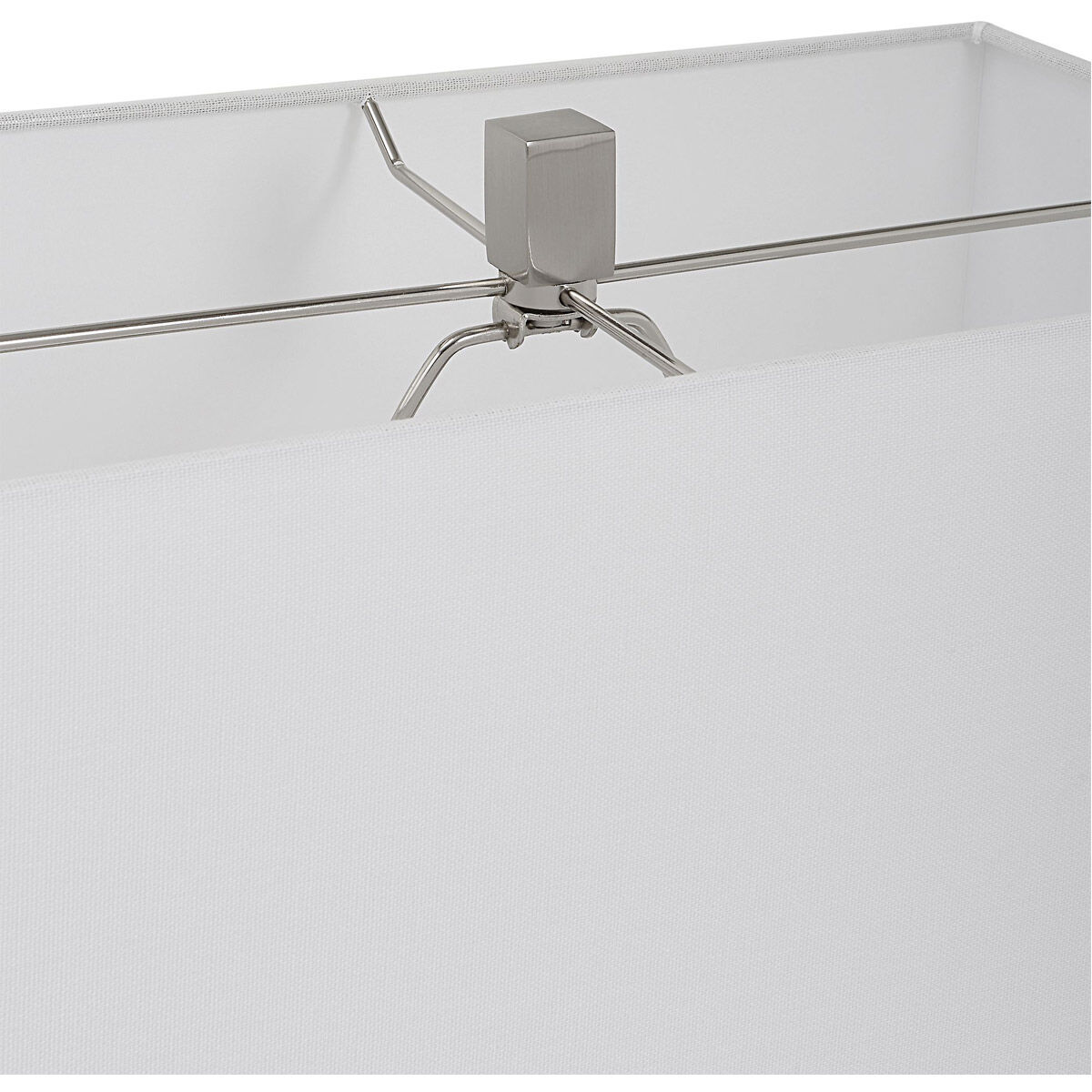 Pillar 32 inch 150.00 watt Granulated White Marble and Brushed Nickel Table Lamp Portable Light