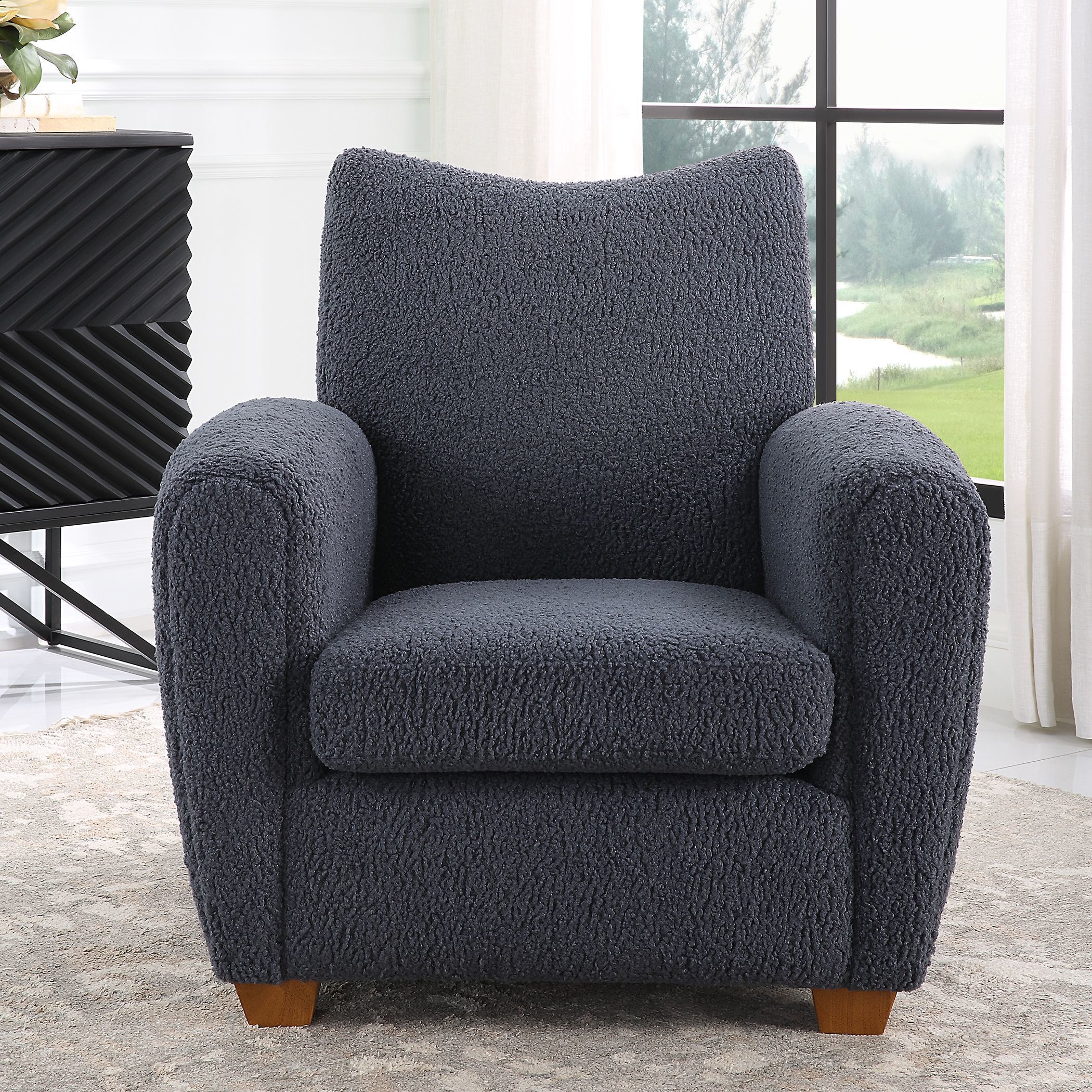 Slate grey accent top chair