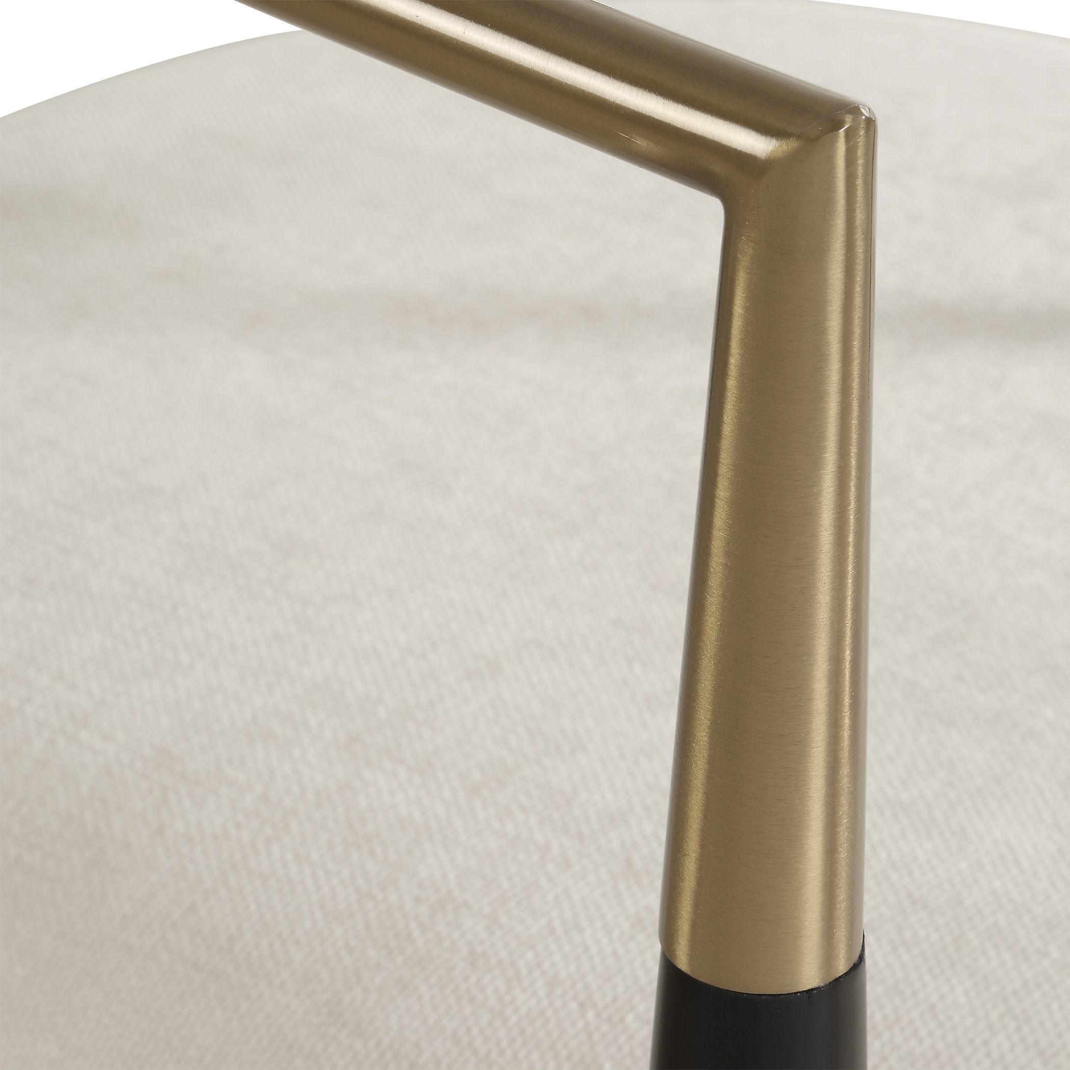 Moxie Brushed Brass and Matte Black and Off-White Dining Chair